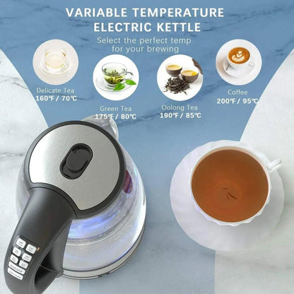 2L Electric Glass Kettle with Temperature Control & Keep-Warm Function by HitMyNeed