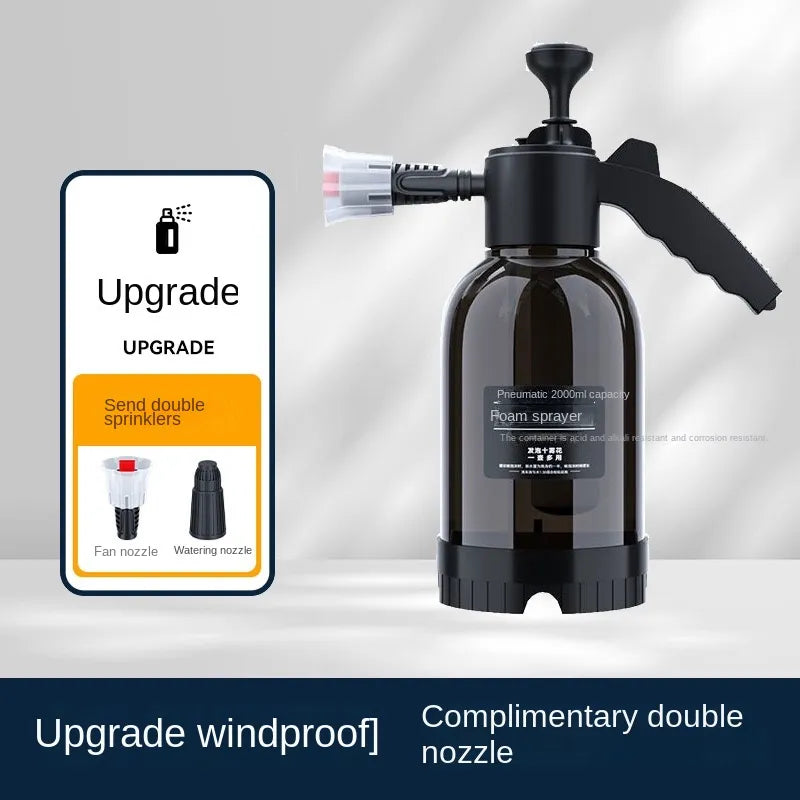 2L Hand Pump Foam Sprayer with 3 Nozzles black by HitMyNeed