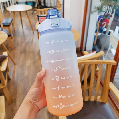 2L Motivational Water Bottle with Time Marker & Straw 2000ml-175 by HitMyNeed