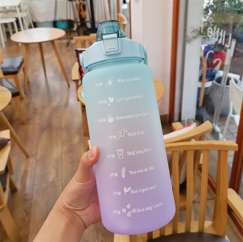 2L Motivational Water Bottle with Time Marker & Straw 2000ml-366 by HitMyNeed