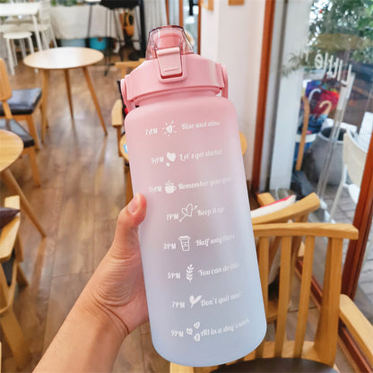 2L Motivational Water Bottle with Time Marker & Straw 2000ml by HitMyNeed