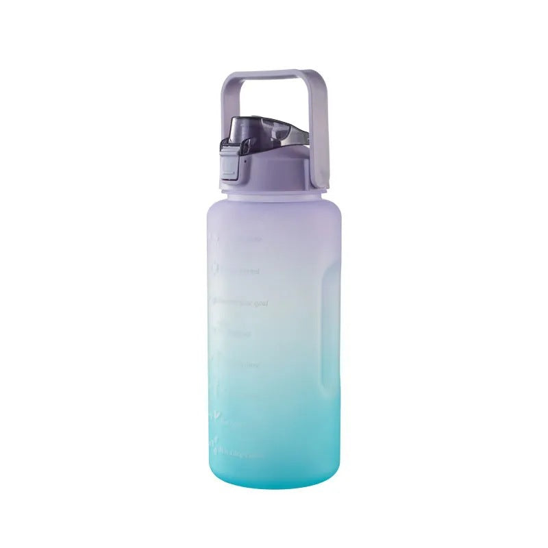 2L Motivational Water Bottle with Time Marker & Straw by HitMyNeed