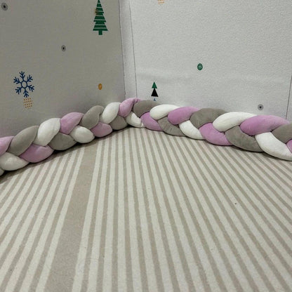2m Braided Knot Cushion Pillow for Sofa, Bed & Crib gray-white-purple by HitMyNeed