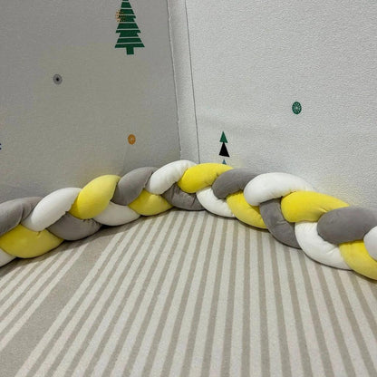 2m Braided Knot Cushion Pillow for Sofa, Bed & Crib gray-white-yellow by HitMyNeed