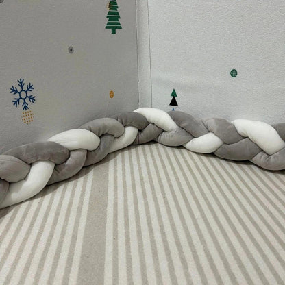 2m Braided Knot Cushion Pillow for Sofa, Bed & Crib grey-grey-white by HitMyNeed