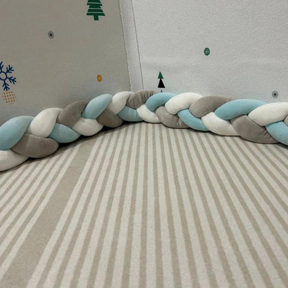 2m Braided Knot Cushion Pillow for Sofa, Bed & Crib grey-white-blue by HitMyNeed