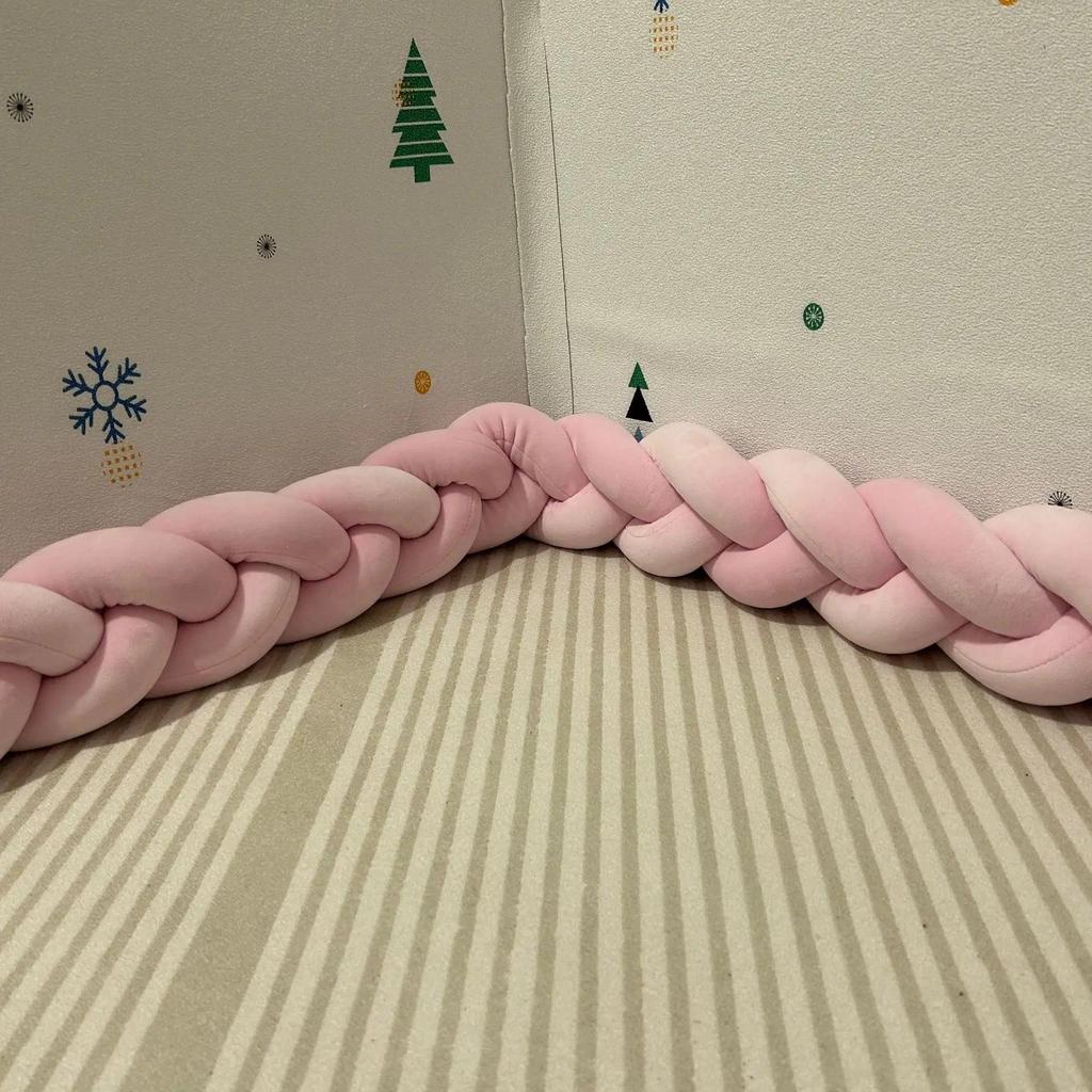 2m Braided Knot Cushion Pillow for Sofa, Bed & Crib pink by HitMyNeed