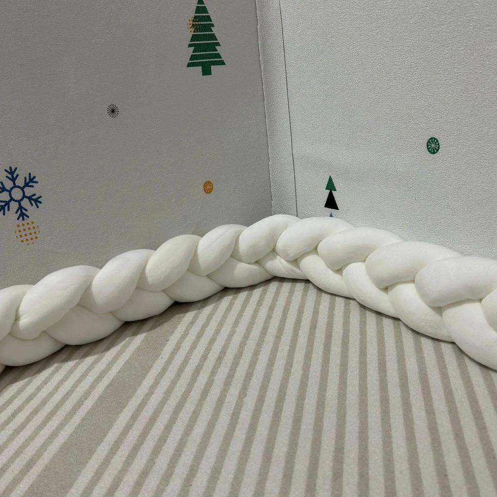 2m Braided Knot Cushion Pillow for Sofa, Bed & Crib white by HitMyNeed