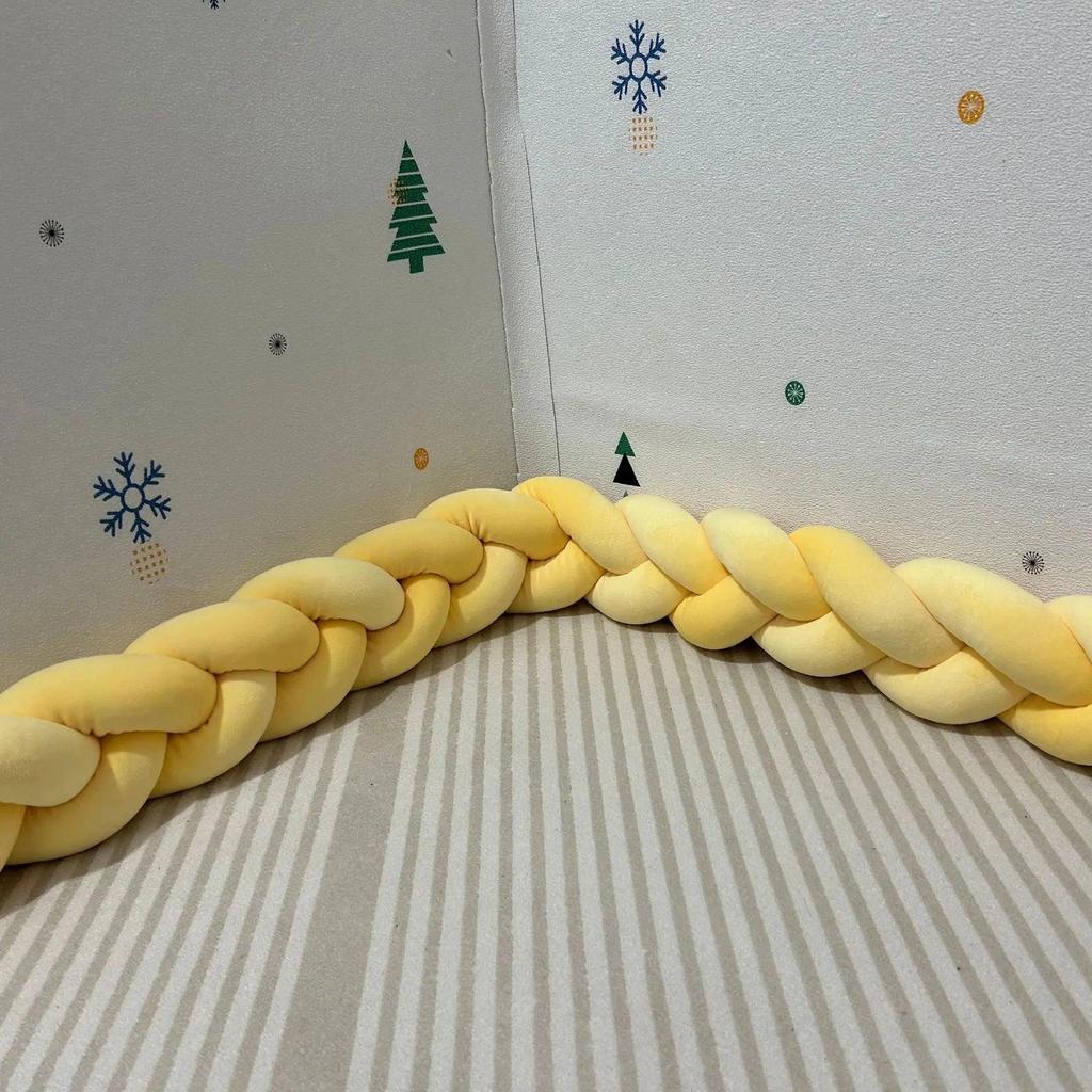 2m Braided Knot Cushion Pillow for Sofa, Bed & Crib yellow by HitMyNeed