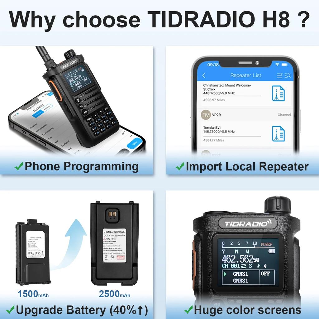2nd Gen TD-H8 10W Professional Long Range Walkie Talkie by HitMyNeed
