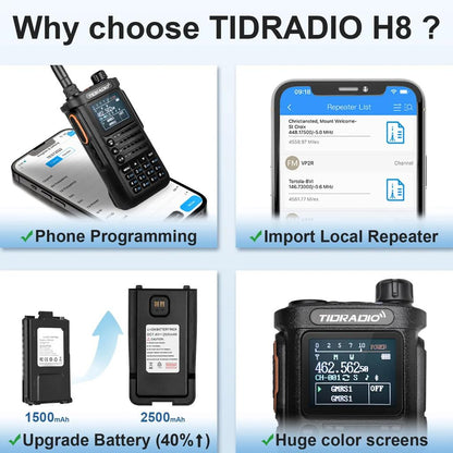 2nd Gen TD-H8 10W Professional Long Range Walkie Talkie by HitMyNeed