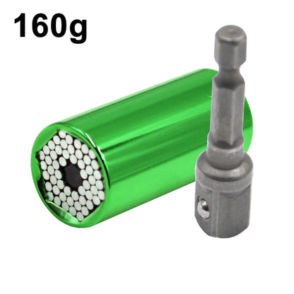 2pc Universal Socket Wrench Set 7-19mm with Drill Adapter 2pc-green by HitMyNeed
