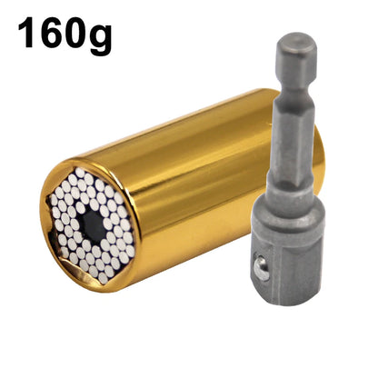 2pc Universal Socket Wrench Set 7-19mm with Drill Adapter 2pc-yellow by HitMyNeed