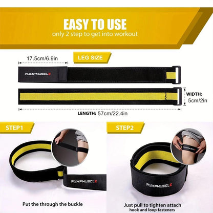 2pcs Adjustable Leg BFR Bands for Muscle Growth by HitMyNeed