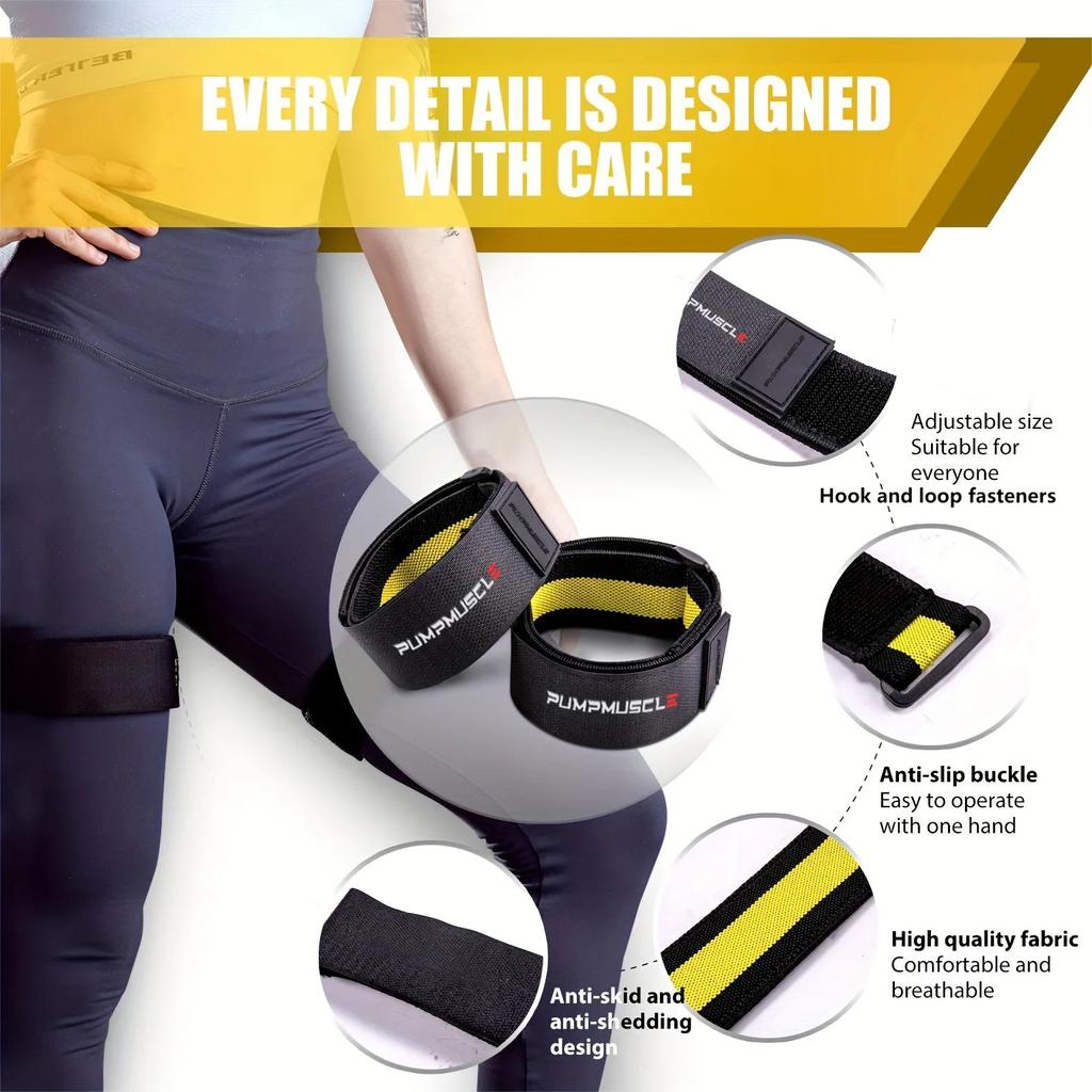 2pcs Adjustable Leg BFR Bands for Muscle Growth by HitMyNeed