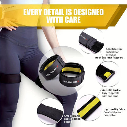 2pcs Adjustable Leg BFR Bands for Muscle Growth by HitMyNeed