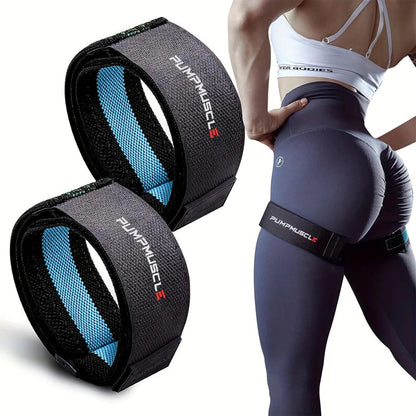 2pcs Adjustable Leg BFR Bands for Muscle Growth blue by HitMyNeed