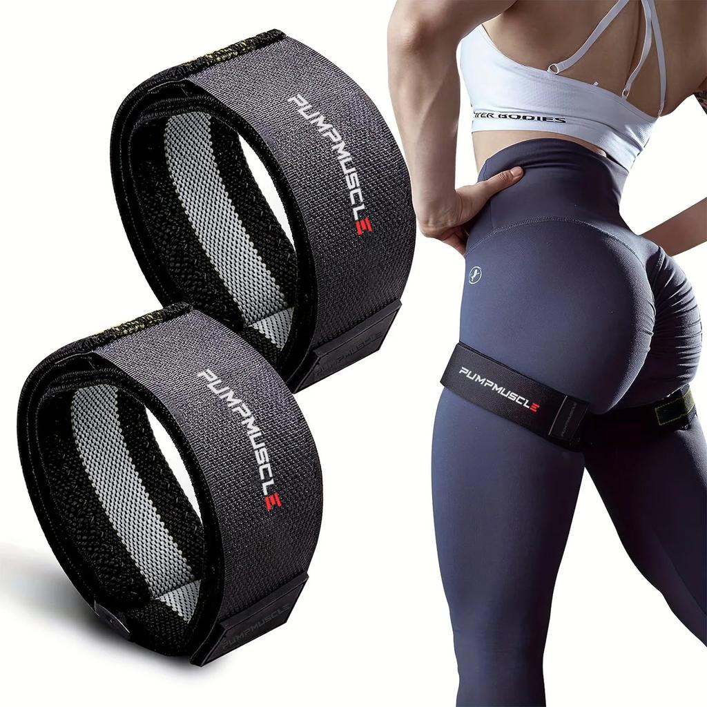 2pcs Adjustable Leg BFR Bands for Muscle Growth light-grey by HitMyNeed