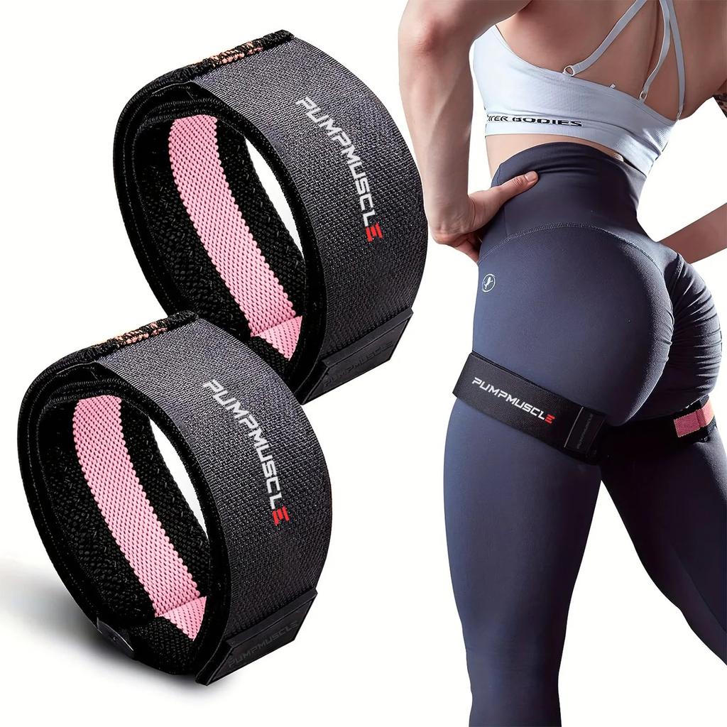 2pcs Adjustable Leg BFR Bands for Muscle Growth pink by HitMyNeed