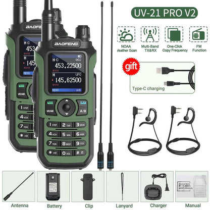2PCS Baofeng UV-21 Pro Long Range Ham Radios green-h-771 by HitMyNeed