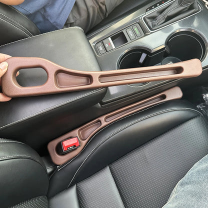 2Pcs Car Seat Gap Filler Console Storage Organizer 2pcs-brown by HitMyNeed