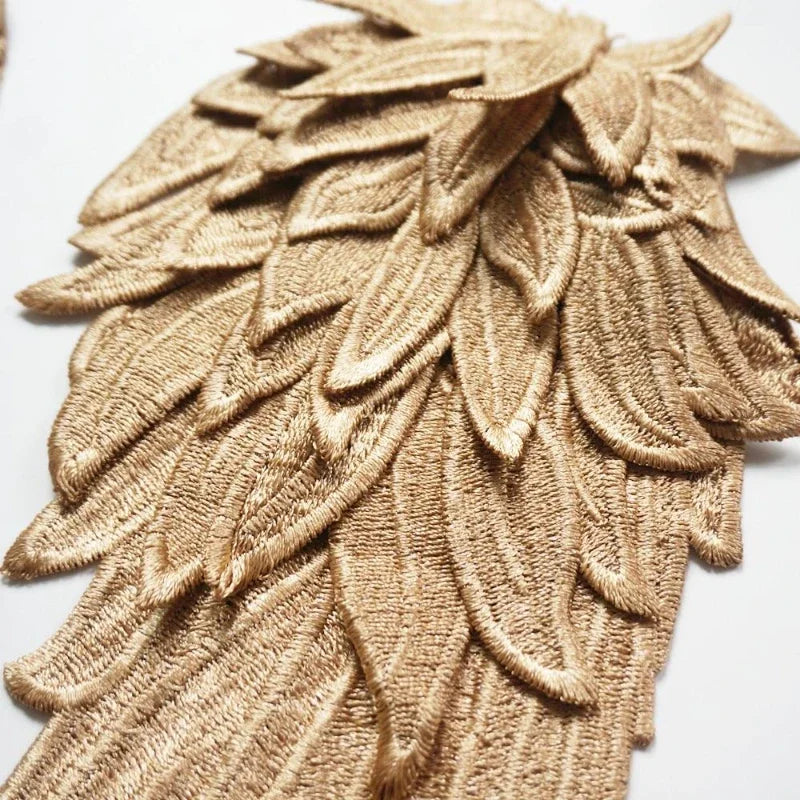 2pcs Embroidered Angel Wing Applique Collar Patches by HitMyNeed