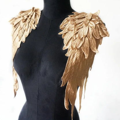 2pcs Embroidered Angel Wing Applique Collar Patches by HitMyNeed