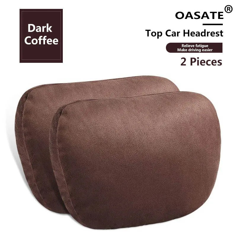 2pcs Maybach Style Car Neck & Lumbar Support Set 2pcs-coffee by HitMyNeed