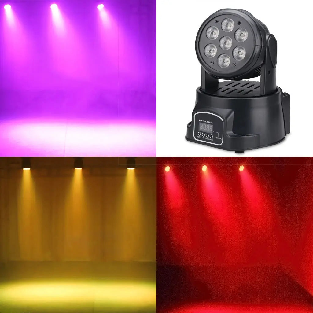 2PCS Mini LED 7x12W RGBW Moving Head Wash Lights uk-plug by HitMyNeed