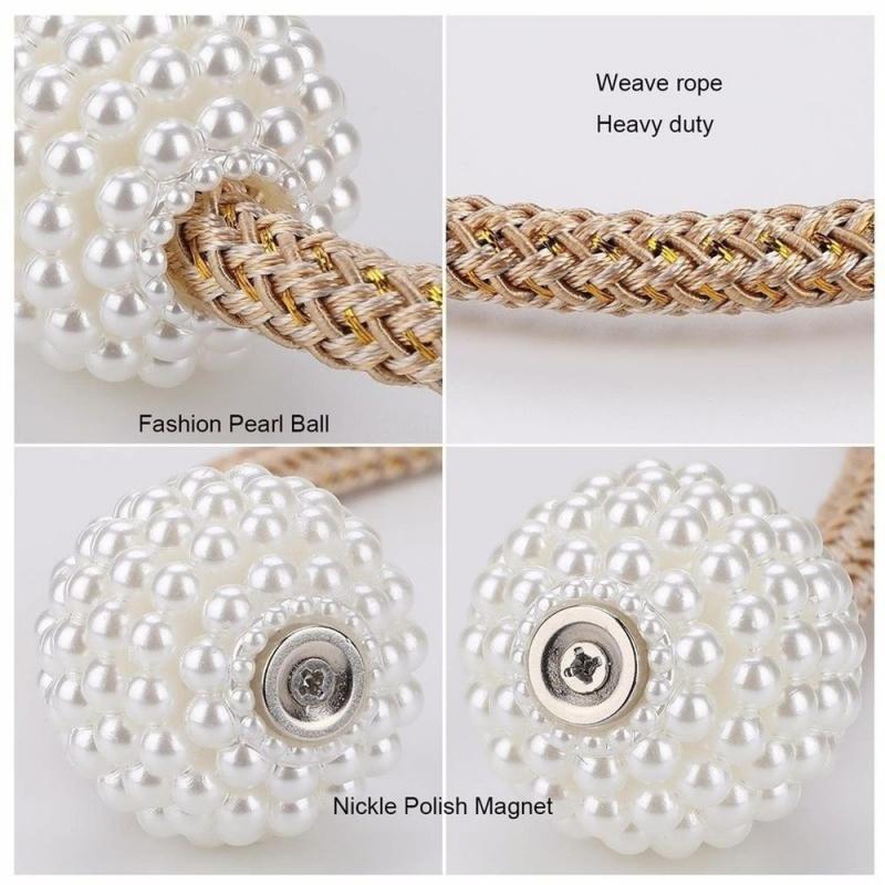 2PCS Pearl Magnetic Curtain Tiebacks by HitMyNeed