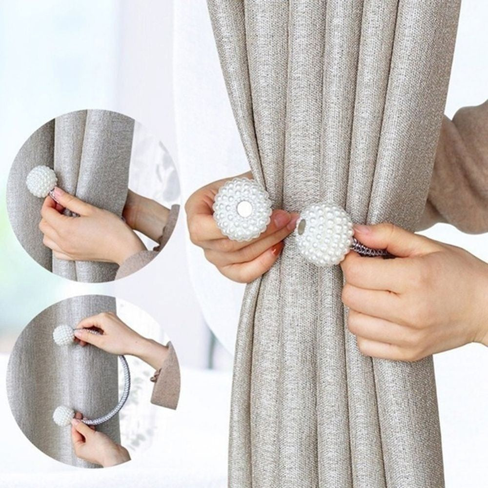 2PCS Pearl Magnetic Curtain Tiebacks by HitMyNeed