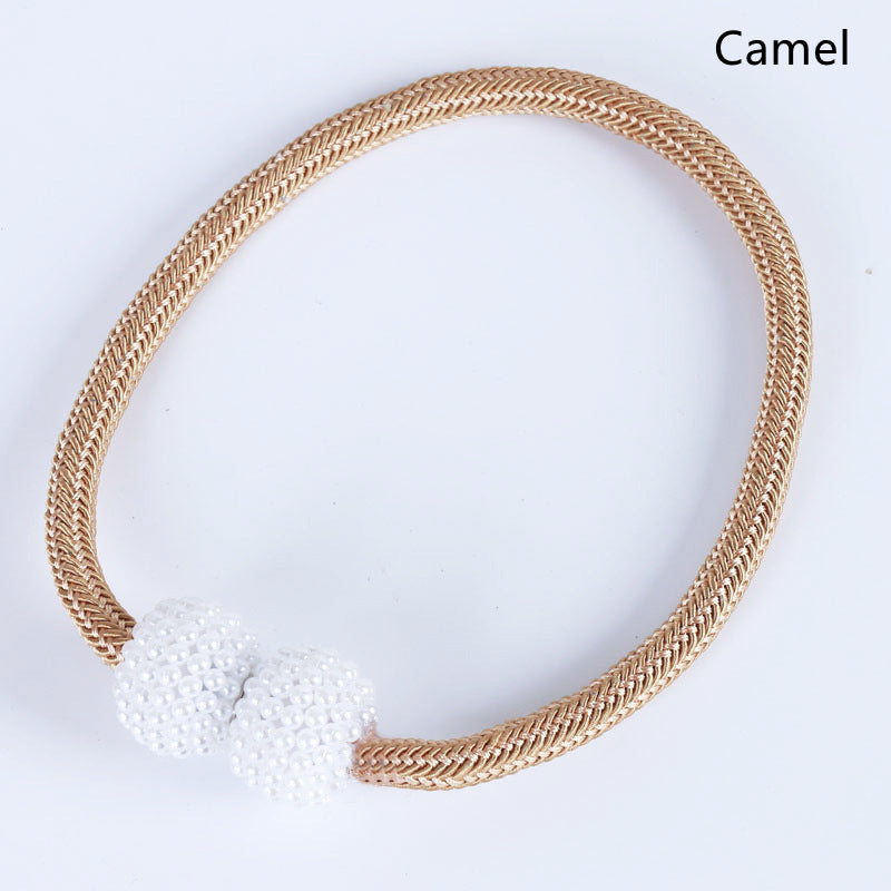 2PCS Pearl Magnetic Curtain Tiebacks camel 1pc by HitMyNeed