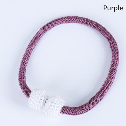 2PCS Pearl Magnetic Curtain Tiebacks purple 1pc by HitMyNeed
