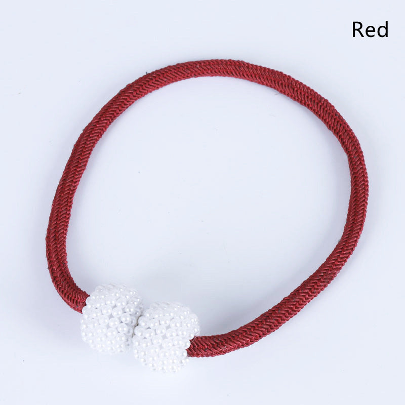 2PCS Pearl Magnetic Curtain Tiebacks red 1pc by HitMyNeed