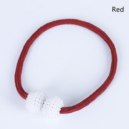 2PCS Pearl Magnetic Curtain Tiebacks red 1pc by HitMyNeed