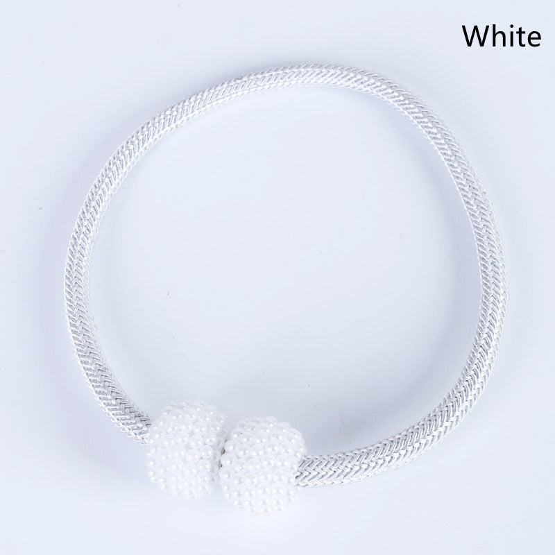 2PCS Pearl Magnetic Curtain Tiebacks white 1pc by HitMyNeed