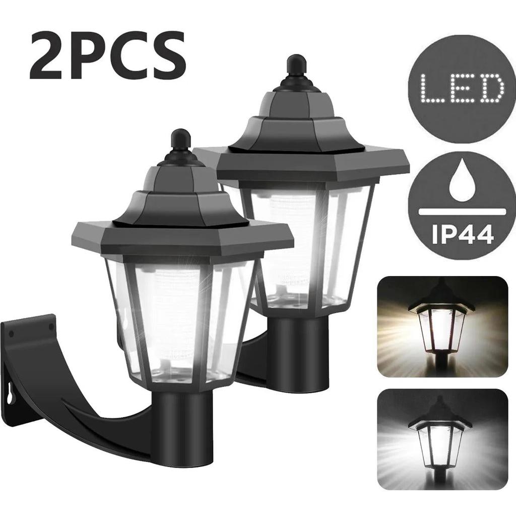 2pcs Solar Hexagonal Wall Lights IP44 Outdoor LED by HitMyNeed