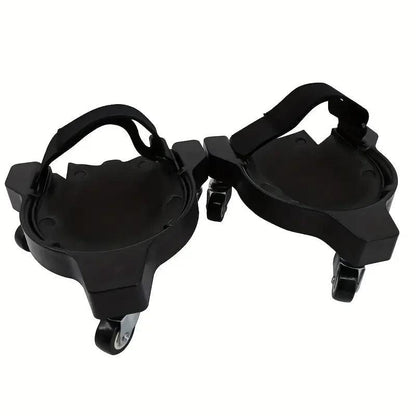 2pcs Universal Kneepads with Wheels for Floor Work black by HitMyNeed