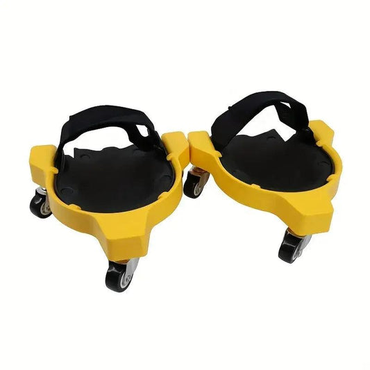 2pcs Universal Kneepads with Wheels for Floor Work yellow by HitMyNeed