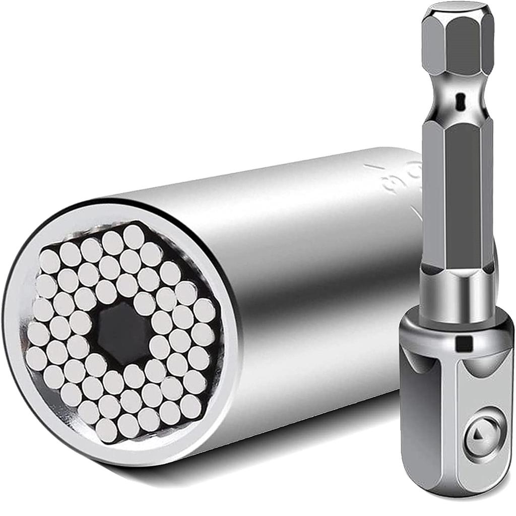 2PCS Universal Socket Wrench Set 7-19mm with Adapter by HitMyNeed