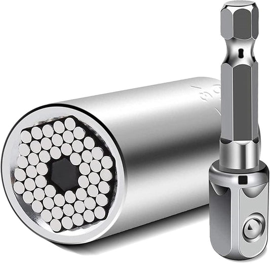 2PCS Universal Socket Wrench Set 7-19mm with Adapter by HitMyNeed