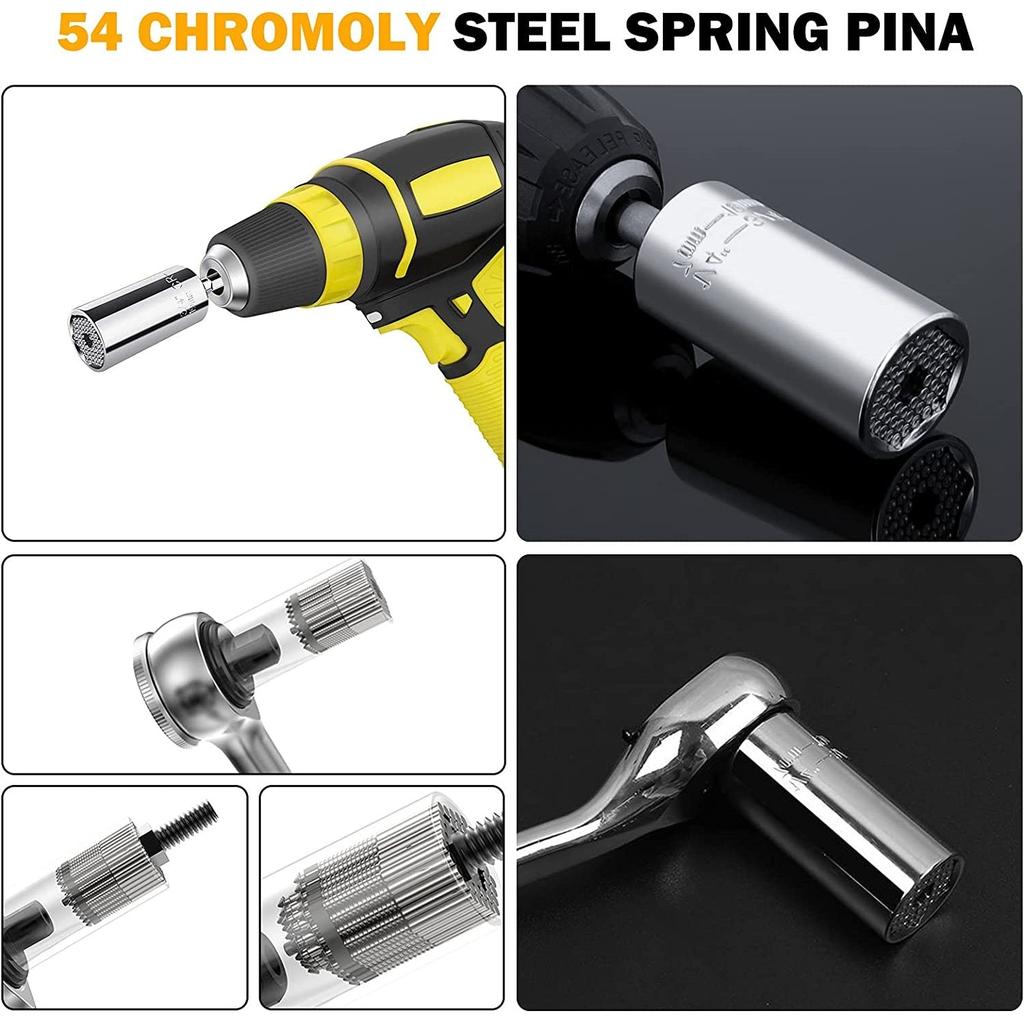 2PCS Universal Socket Wrench Set 7-19mm with Adapter by HitMyNeed