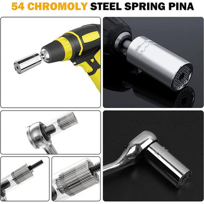 2PCS Universal Socket Wrench Set 7-19mm with Adapter by HitMyNeed