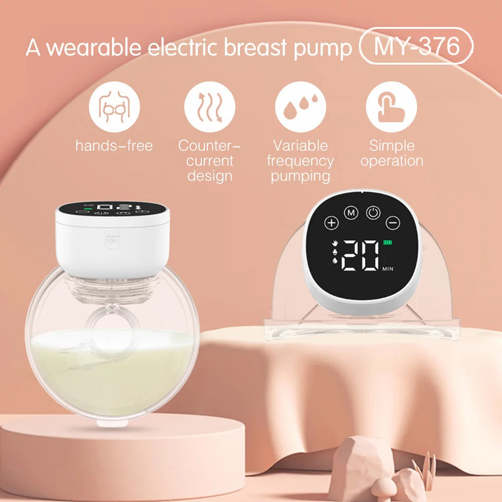2pcs Wearable Hands-Free Electric Breast Pump 180ml by HitMyNeed