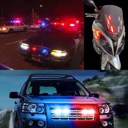 2x 12V LED Strobe Warning Lights for Cars & Bikes by HitMyNeed