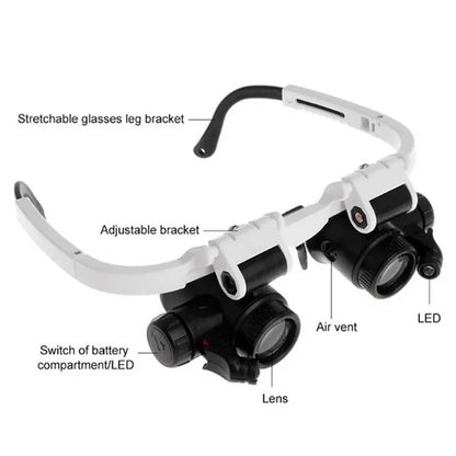 2X LED Headband Jeweler Watch Repair Magnifier by HitMyNeed