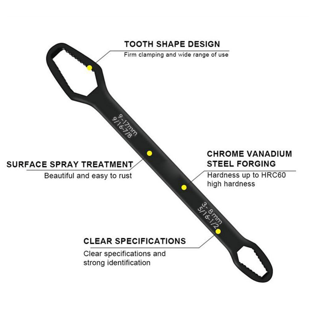 3-17mm Double-Head Torx & Hex Self-Tightening Wrench by HitMyNeed