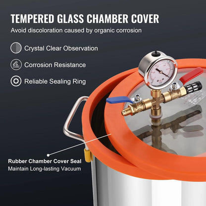 3 & 5 Gallon Vacuum Chamber Kit with 3.5CFM Pump by HitMyNeed