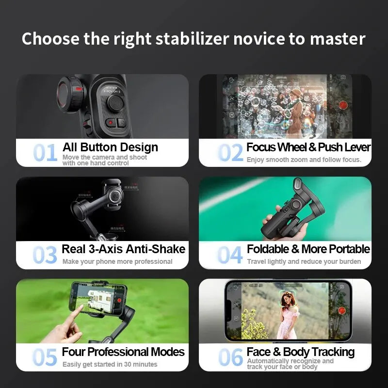 3-Axis Smartphone Gimbal SmartXE with AI Tracking by HitMyNeed