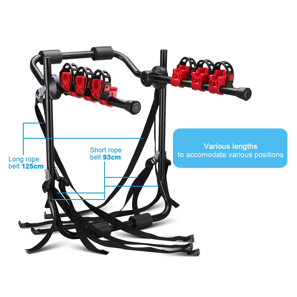3 Bike Car Rack Foldable Trunk Mount Carrier by HitMyNeed